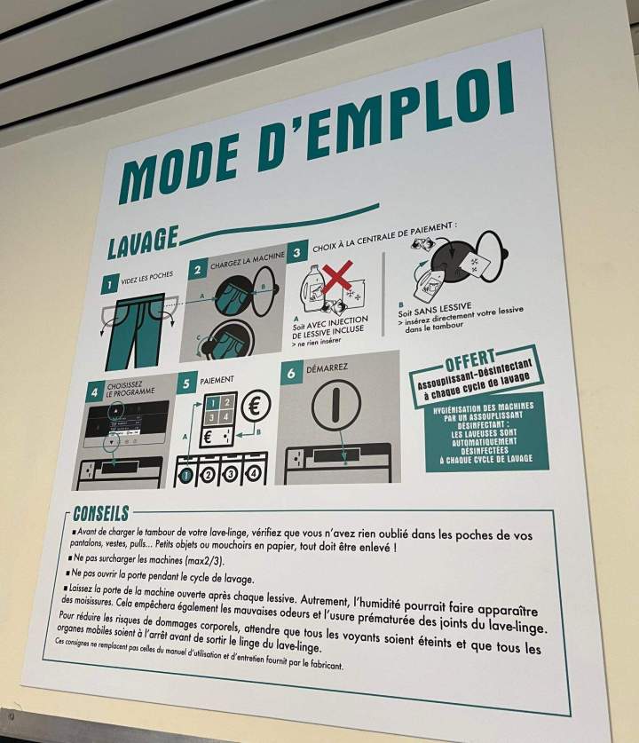 Mode d'emploi machines Laverie Lavnet 2000 MérignacNET 2000